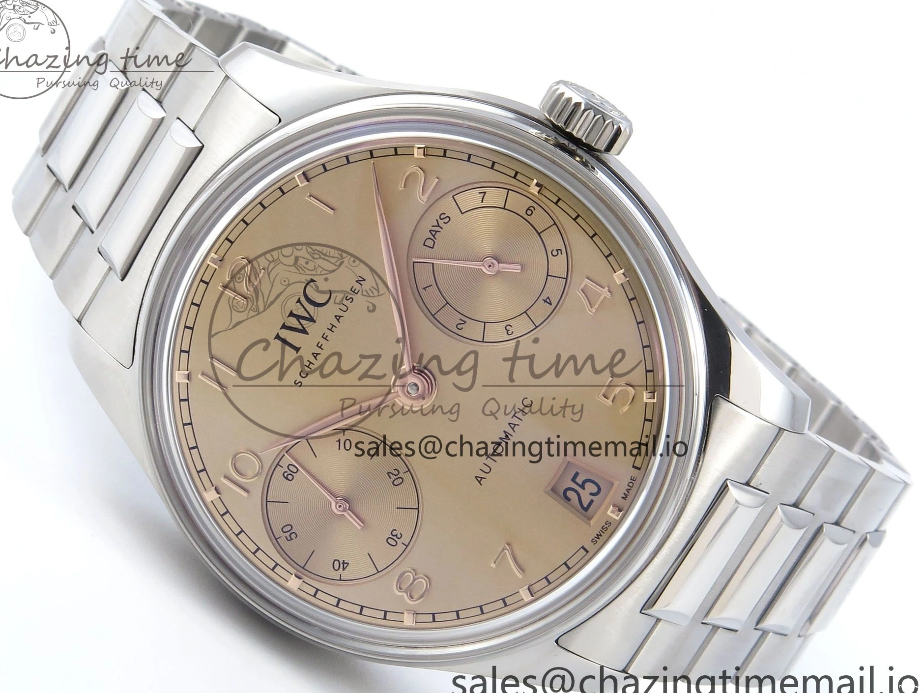 MIROTIME 0314 Portugieser Auto IWC0562B APSF 1:1 Best Edition Gold Dial on SS Bracelet A Reliable 6996